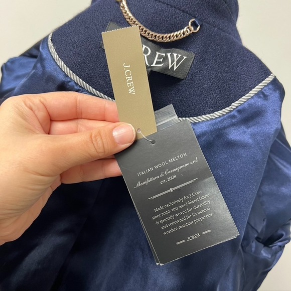 J Crew Italian Wool Peacoat Womens 2 Navy Blue Classic Short Career Office New - Picture 9 of 15